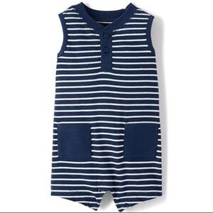 The Children's Place Navy and White Striped Bodysuit